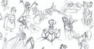 dibujos y bocetos de las películas Disney